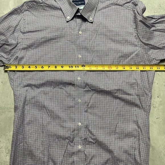 Peter Millar Collection Flex‎ Finish Shirt Mens Sz L Purple Plaid MSRP $248 - Picture 7 of 7